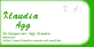 klaudia agg business card